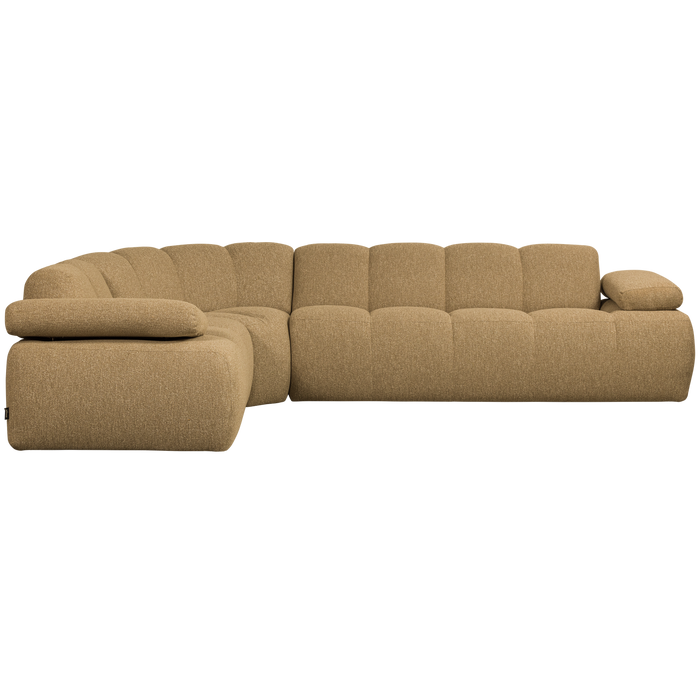 WOOOD Mojo Hoekbank Links - Bouclé - Geel|Bruin Melange - 74x310x230