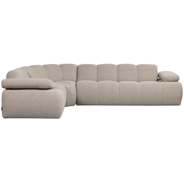 WOOOD Mojo Hoekbank Links - Bouclé - Beige Melange - 74x310x230