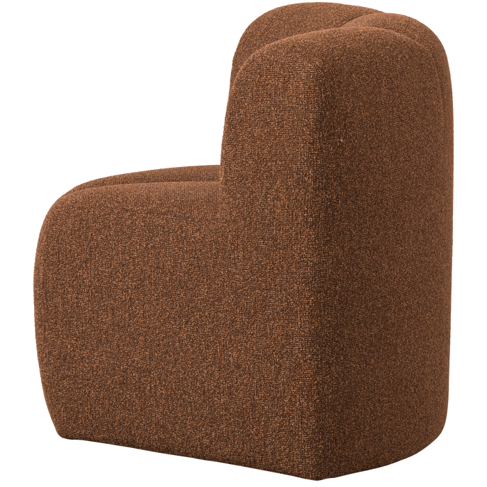 WOOOD Mojo Eetbankje Hoek Met Rugleuning - Bouclé - Roestbruin Melange