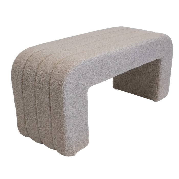 Giga Meubel - Halbankje Taupe Bouclé - 99x38x46cm - Sera
