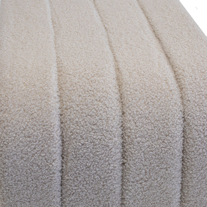 Giga Meubel - Halbankje Taupe Bouclé - 99x38x46cm - Sera