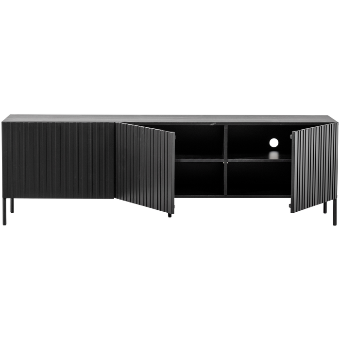WOOOD New Gravure Tv-meubel B 180 cm - Grenen - Zwart