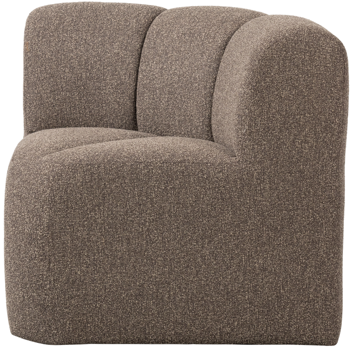 WOOOD Mojo Eetbankje Hoek Met Rugleuning - Bouclé - Bruin Melange