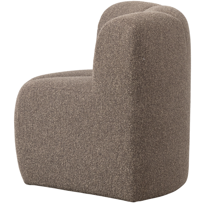 WOOOD Mojo Eetbankje Hoek Met Rugleuning - Bouclé - Bruin Melange