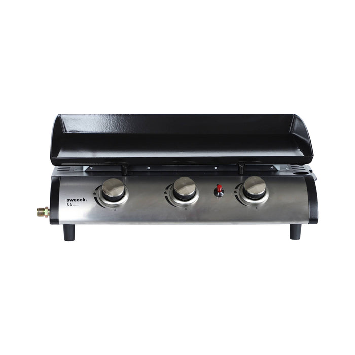 sweeek - Gasplancha 3 branders inox 7,5kW met karretje