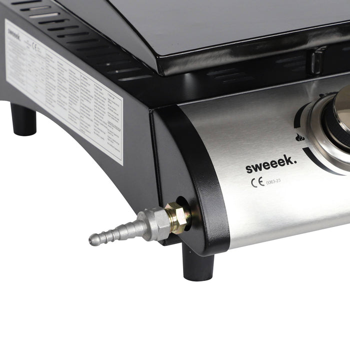 sweeek - Plancha gas 2 branders inox 5kW met trolley