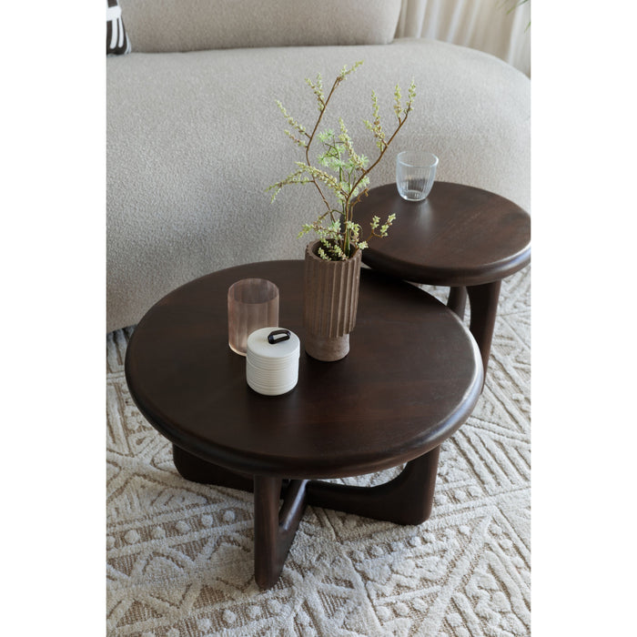 Housecraft Living Jani Salontafel Rond 60 cm Mangohout Bruin donker