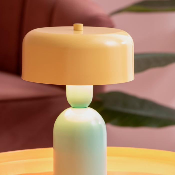 Leitmotiv - Tafellamp Double Funky - Turquoise blue & soft yellow