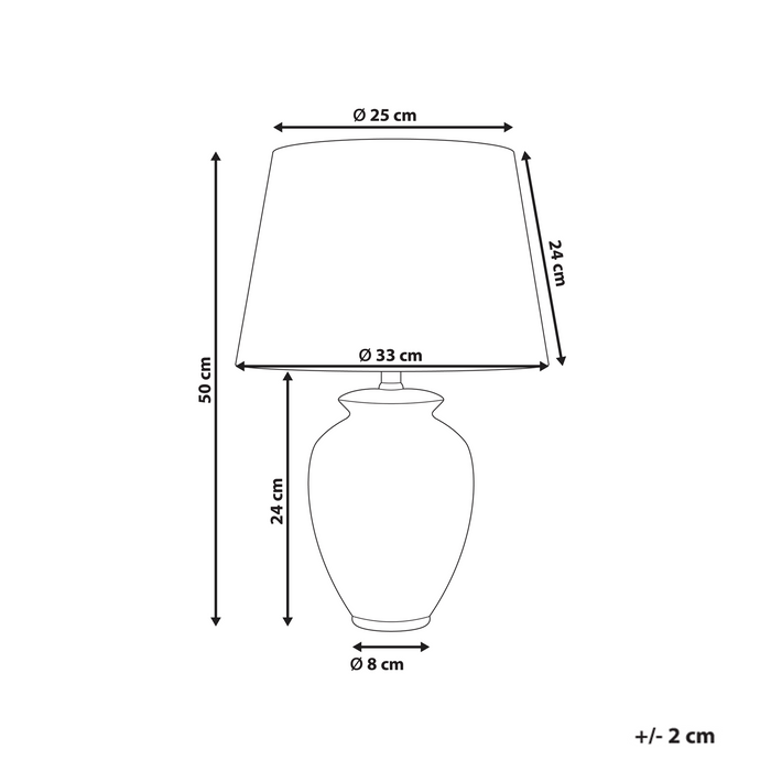 Beliani - JAUCA - Tafellamp - Wit|Blauw - Porselein|Linnen