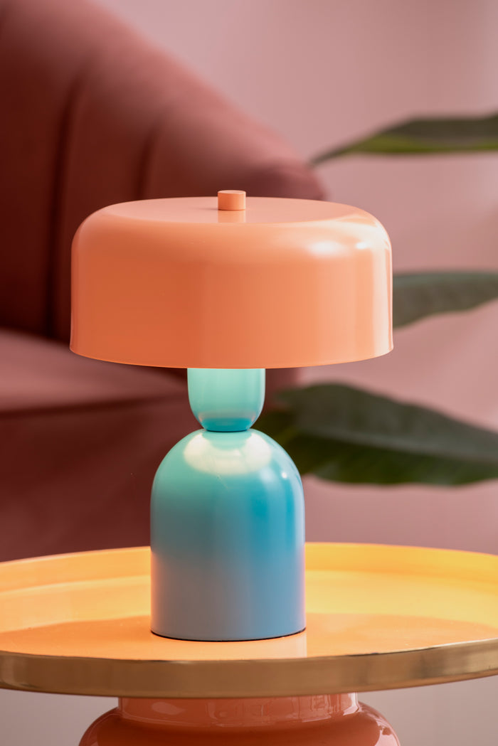 Leitmotiv - Tafellamp Double Funky - Aqua blue & peach orange