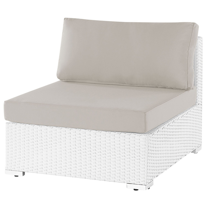 Beliani - SANO II - Loungeset - Wit|Beige - Rechtszijdig - Kunstrotan