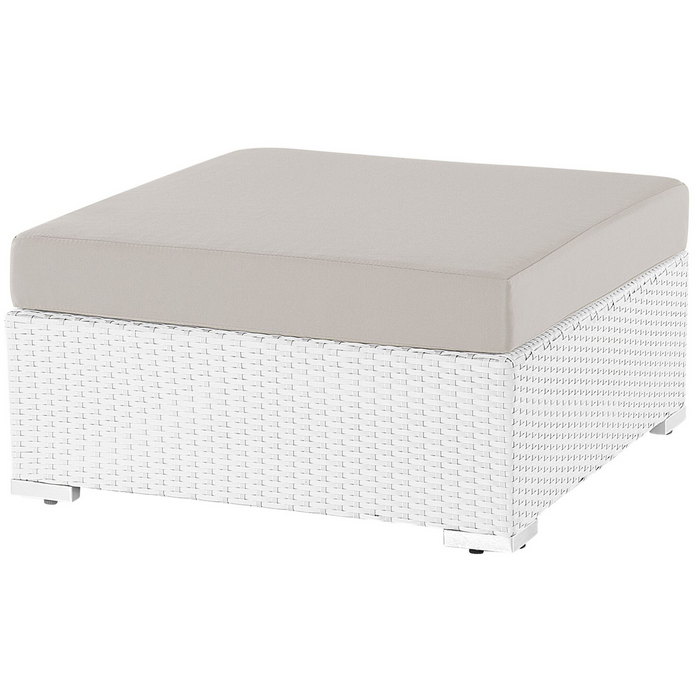 Beliani - SANO II - Loungeset - Wit|Beige - Rechtszijdig - Kunstrotan