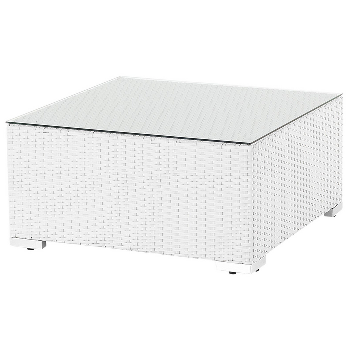 Beliani - SANO II - Loungeset - Wit|Beige - Rechtszijdig - Kunstrotan