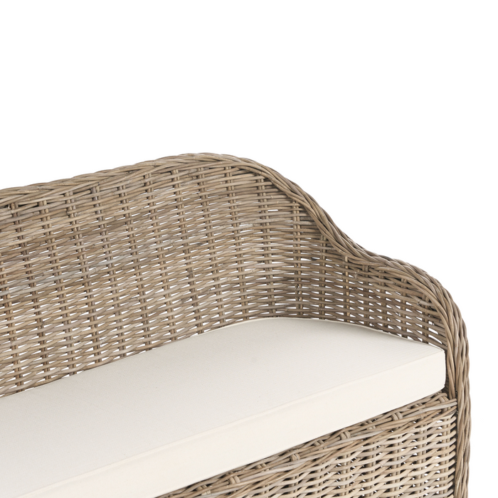 Beliani - SUSUA - Tuinbank - Gebroken wit - 150 cm - Rotan