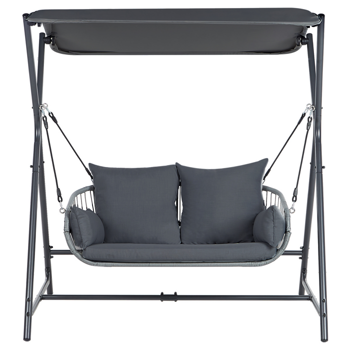 Beliani - FIASTRA - Schommelbank - Donkergrijs - Staal