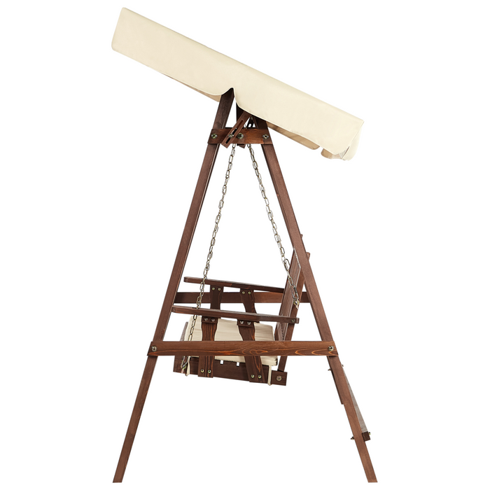 Beliani - CAVIOLA - Schommelbank - Beige - Vurenhout