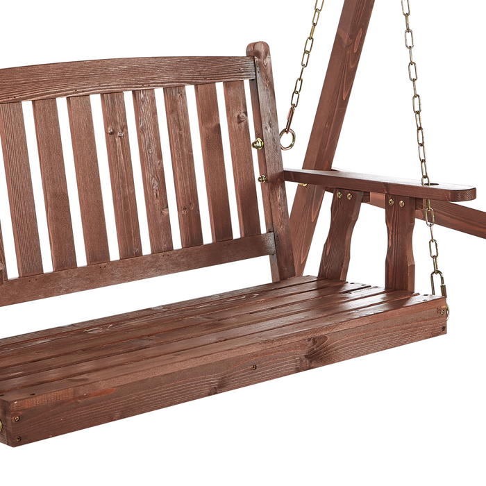 Beliani - CAVIOLA - Schommelbank - Beige - Vurenhout