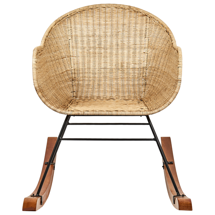 Beliani - LAVINIO - Schommelstoel set van 2 - Natuurlijk - Rotan