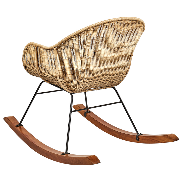 Beliani - LAVINIO - Schommelstoel set van 2 - Natuurlijk - Rotan