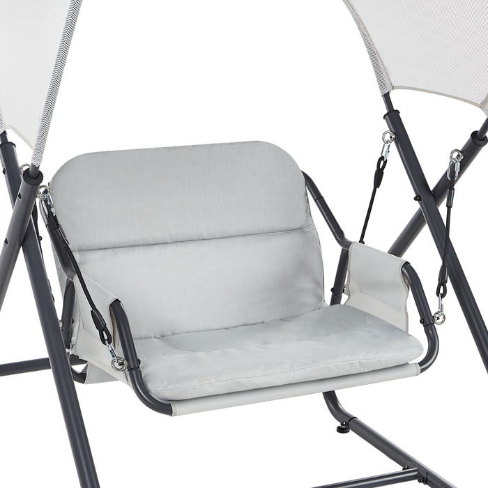 Beliani - SOLAGNA - Schommelbank - Lichtgrijs - Staal