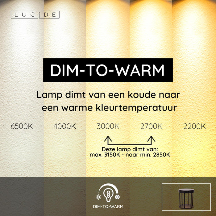 Lucide JACKSON Sokkellamp - Zwart