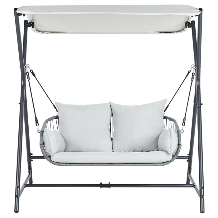 Beliani - FIASTRA - Schommelbank - Lichtgrijs - Staal