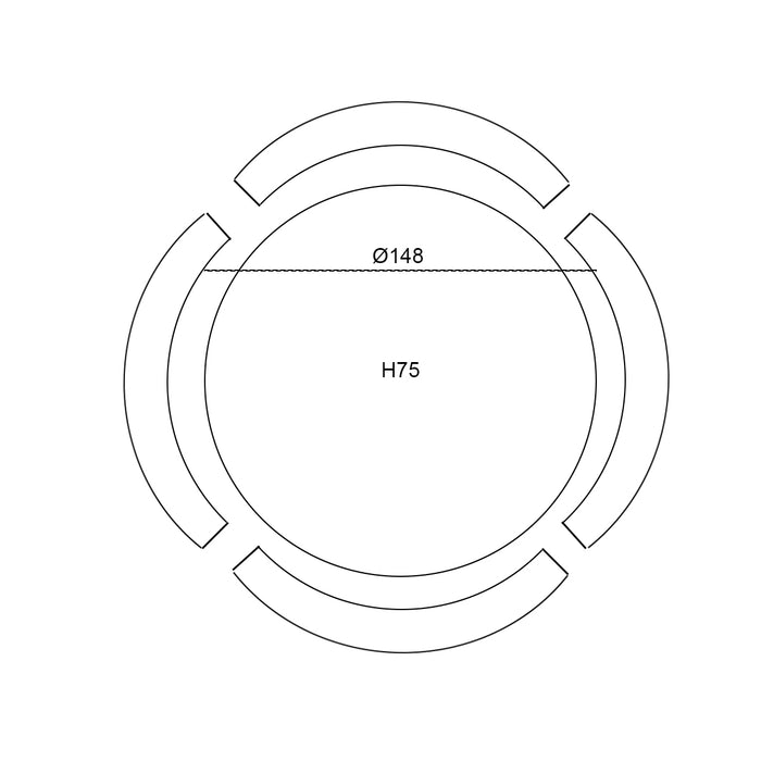 Garden Impressions Sarria picknick set Ø148 x 75 - donker grijs