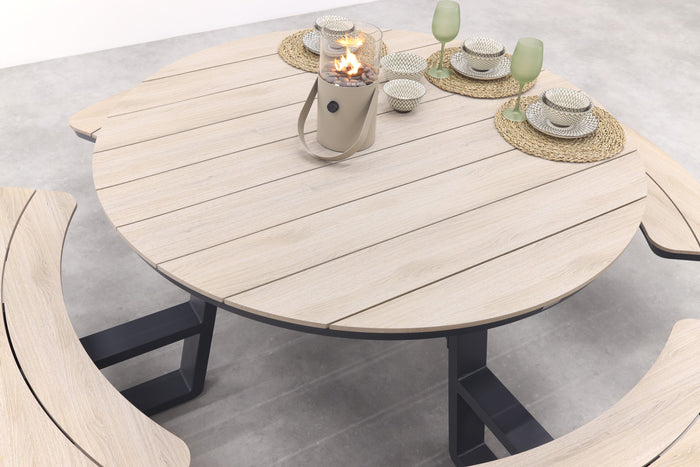 Garden Impressions Sarria picknick set Ø148 x 75 - donker grijs