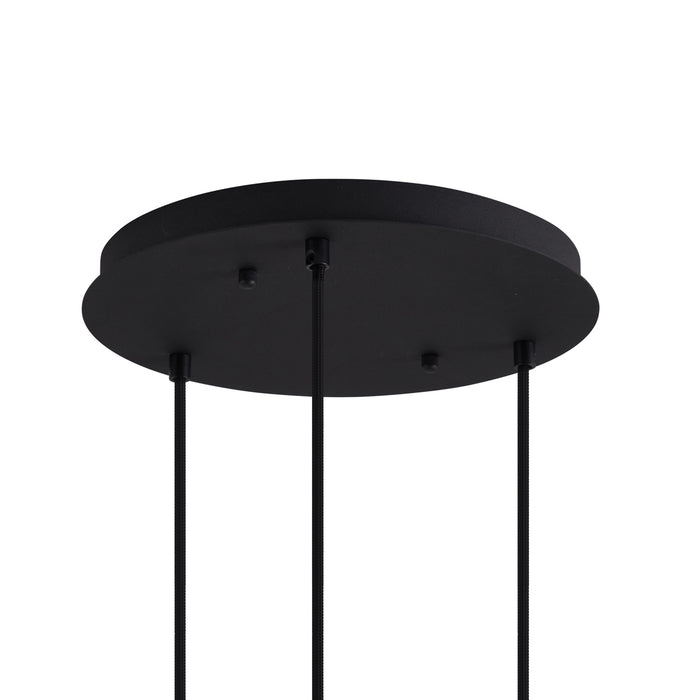 QAZQA Art deco hanglamp zwart met smoke glas 3-lichts - Douglass