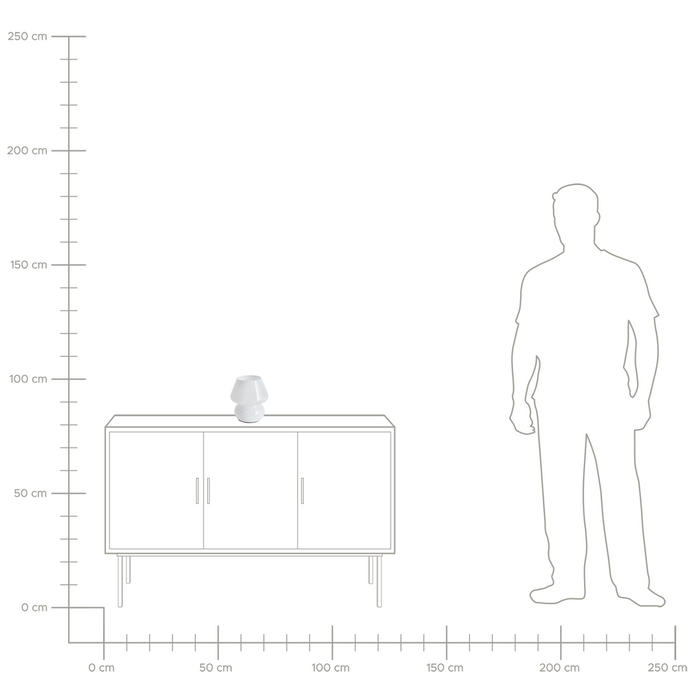 Beliani - LOBO - Tafellamp - Wit - Glas