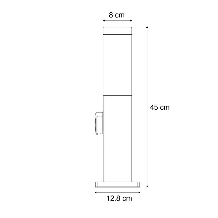 QAZQA Buitenlamp donkergrijs met grondpin en kabelmof 45cm incl.