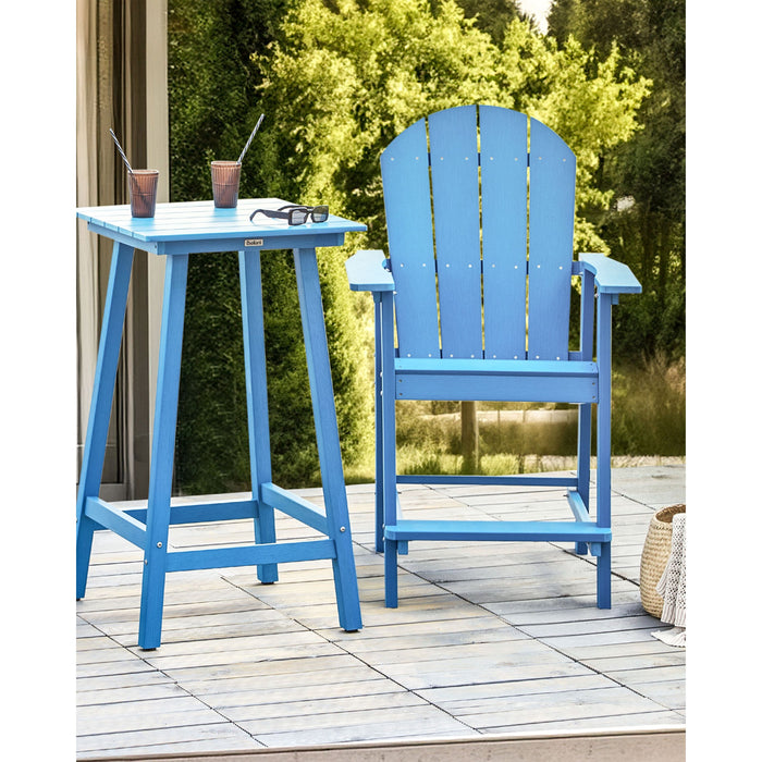 Beliani - ADIRONDACK - Tuin barkruk - Blauw - Kunsthout