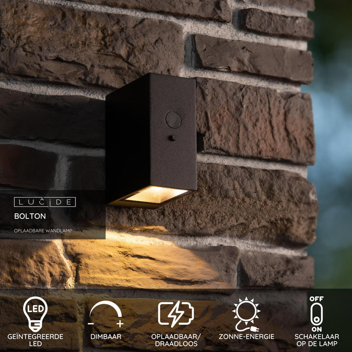 Lucide BOLTON Wandlamp - Zwart