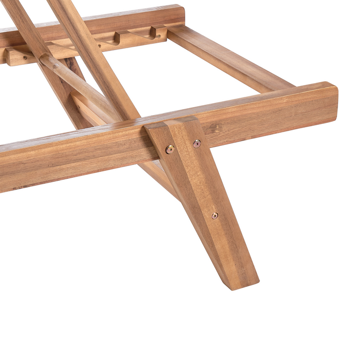 Beliani - PROSSEDI - Ligstoel - Groen - Acaciahout