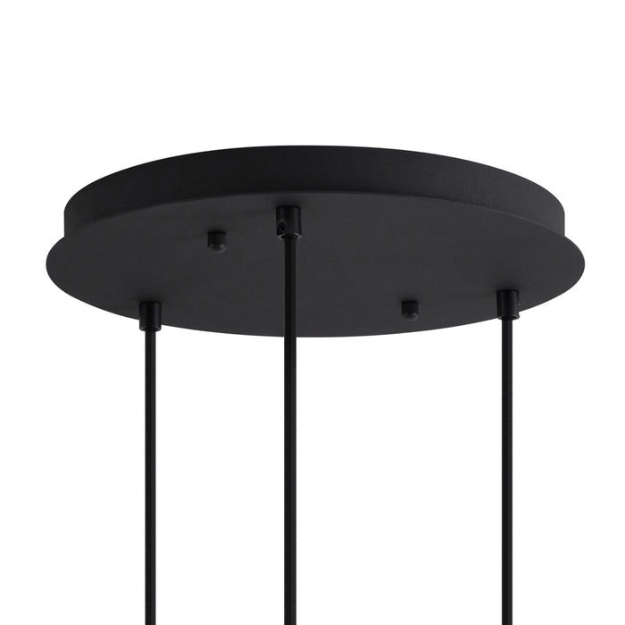 QAZQA Art deco hanglamp zwart met blauw en groen glas 3-lichts -