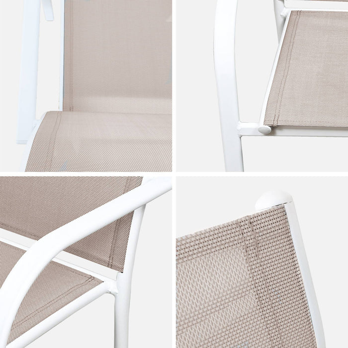 sweeek - Tuinstoel van aluminium en textilene (Set van 4)