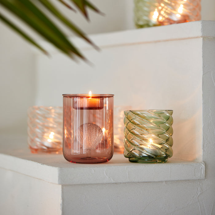 Riviera Maison Theelichthouder Roze - Swirl Kaarsenhouder decoratief