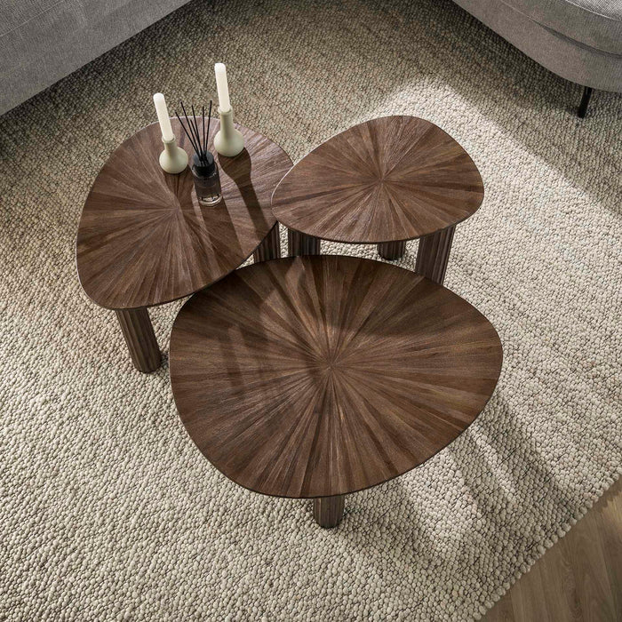 Giga Meubel - Salontafel - Driehoekig - Set Van 3 - Teakhout - Maya