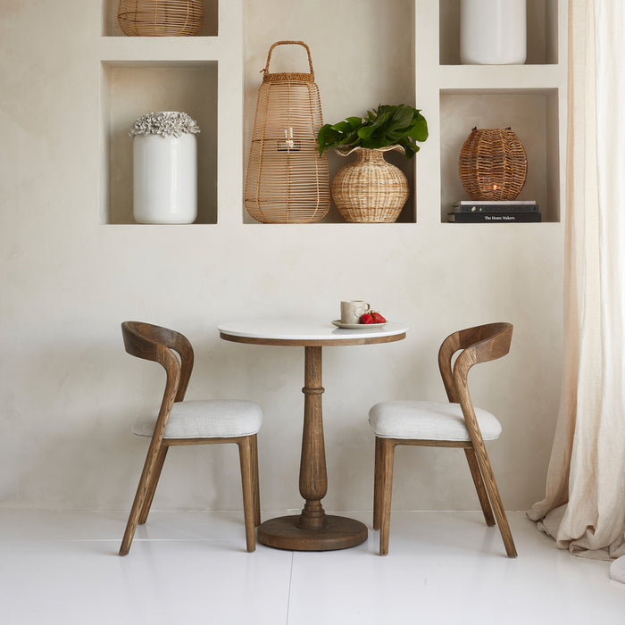 Riviera Maison Vaas rond Bruin - Wavy Bloemenvaas - Rattan