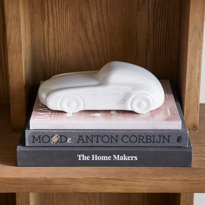 Riviera Maison Beeldje auto Wit - Pearl Sculptuur - Keramiek