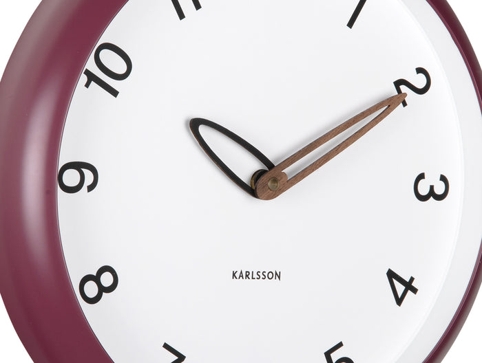 Karlsson Wandklok Bella - Dark mauve - 4.2x30x30cm