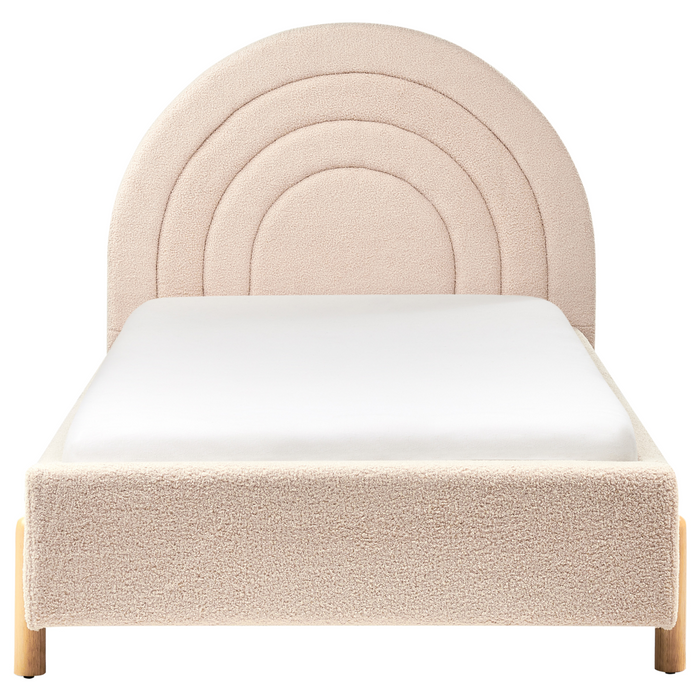 Beliani - ANET - Bed - Beige - 90 x 200 cm - Bouclé