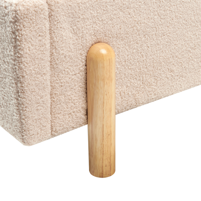 Beliani - ANET - Bed - Beige - 90 x 200 cm - Bouclé