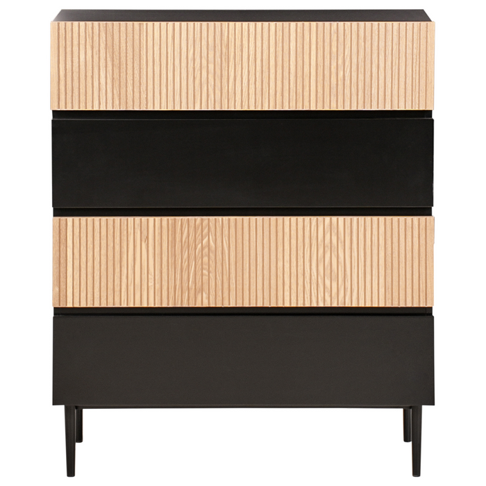 Beliani - BLYTHE- Ladekast 4 lades - Zwart|Bruin - MDF