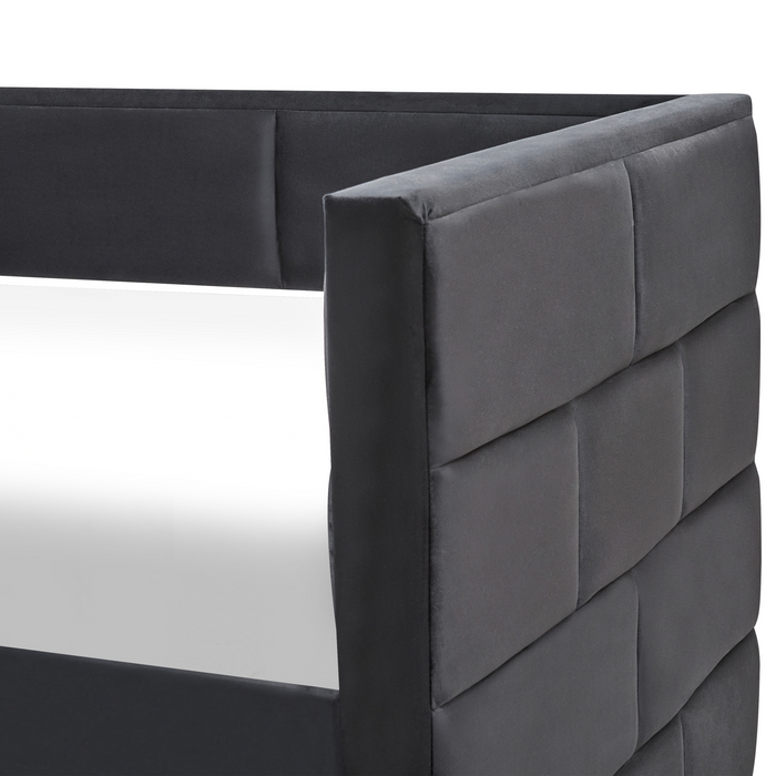 Beliani - CHAVONNE - Slaapbank - Zwart - 90 x 200 cm - Fluweel