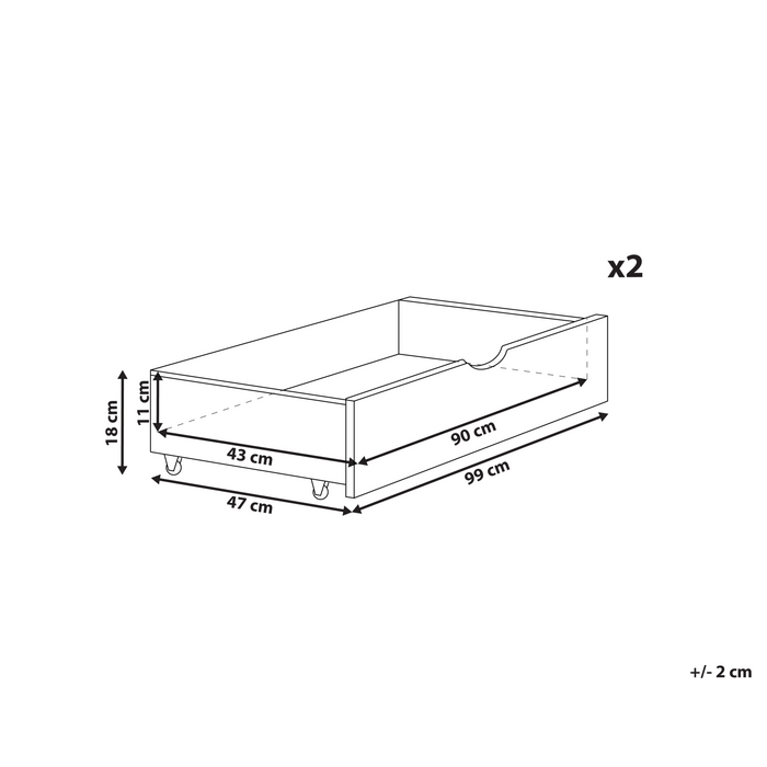 Beliani - CRONAT - Opberglades voor bed - Lichtbruin - Grenenhout