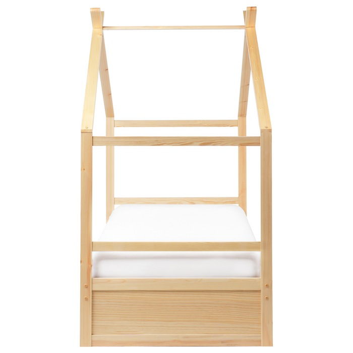 Beliani-ORGEVAL-Daybed voor kinderen-Lichtbruin-90 x 200 cm-Grenenhout