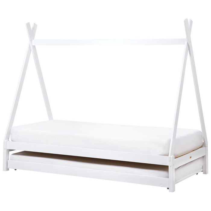 Beliani-TALMONTIERS-Onderschuifbed-Wit-90 x 200 cm-Grenenhout