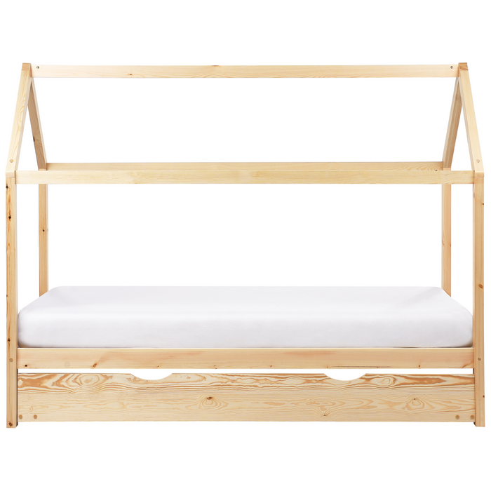 Beliani - CRILLON - Onderschuifbed - Lichtbruin - 90 x 200 - Hout