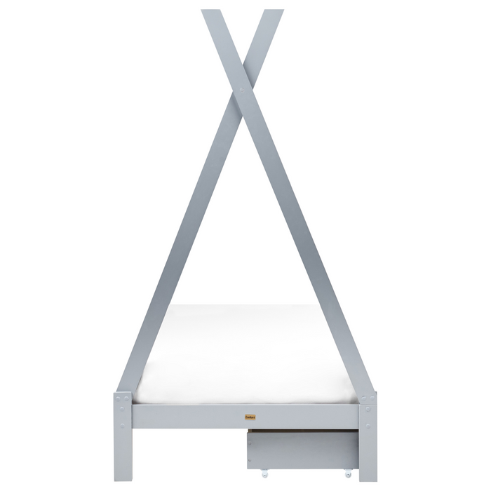 Beliani-DEVAY-Kinderbed met opbergruimte-Grijs-90 x 200 cm-Grenenhout